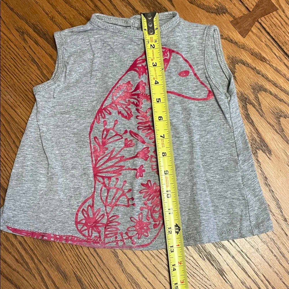 Unique Itiza amana Gray Kids Tank Top with Pink Dog Print size 1? Made in Mexico